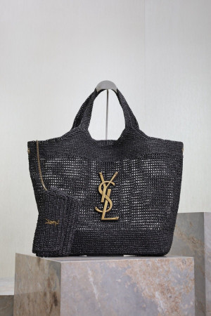 YSL ICARE IN RAFFIA 37-55x43x5cm