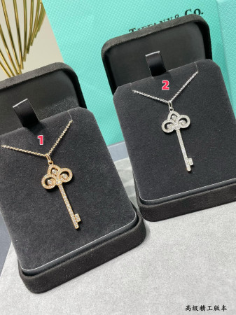 Tiffany & Co. Fleur-de-Lis Key Pendant Necklace Ag925