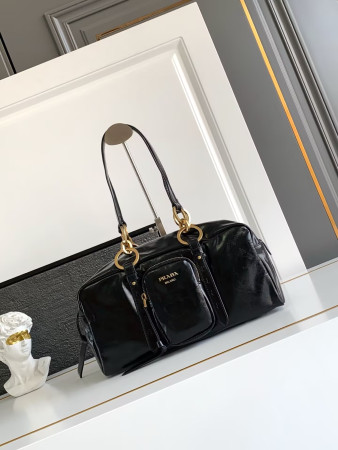 Prada Dangle medium leather top-handle bag 14x30x13.5cm