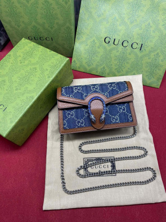 GUCCI DIONYSUS GG SUPREME SUPER MINI BAG 6.5"Wx3.9"Hx1.6"D