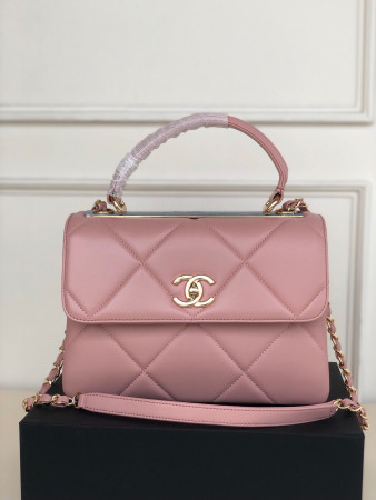 CHANEL FLAP BAG WITH TOP HANDLE 6.6 × 9.8 × 4.7 in