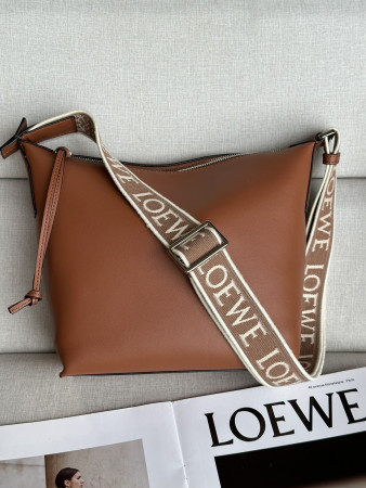 LOEWE Small Cubi crossbody bag in supple smooth calfskin and jacquard 29.5x10.5x22cm