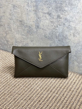 YSL CASSANDRE large envelope pouch in lambskin 29.5x18x4.5cm