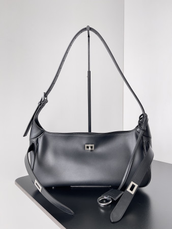 Balenciaga Women's Bel Air Small Shoulder Bag in Black 30x17x10cm