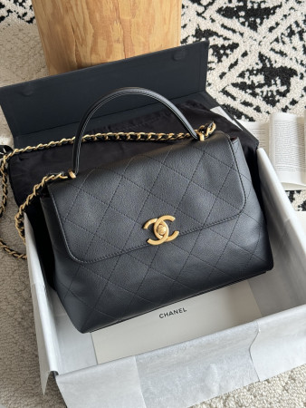 Chanel Large Flap Bag with Top Handle Calfskin 20.5x28x9.5cm