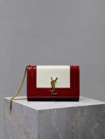 YSL KATE Nappa Patent Calfskin Two-Toned 20x13.5x6cm