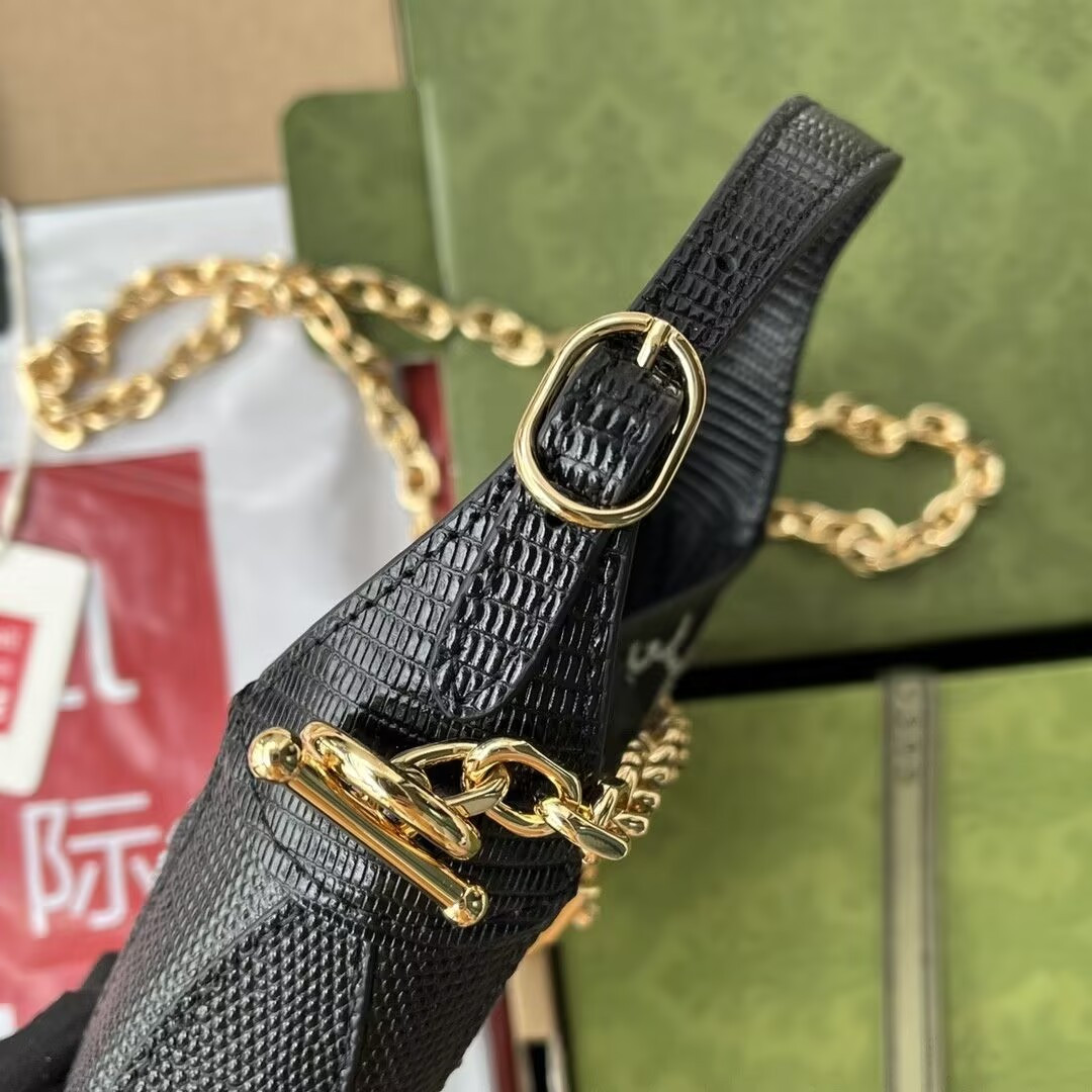 Gucci Jackie 1961 mini lizard shoulder bag 19x13x3cm
