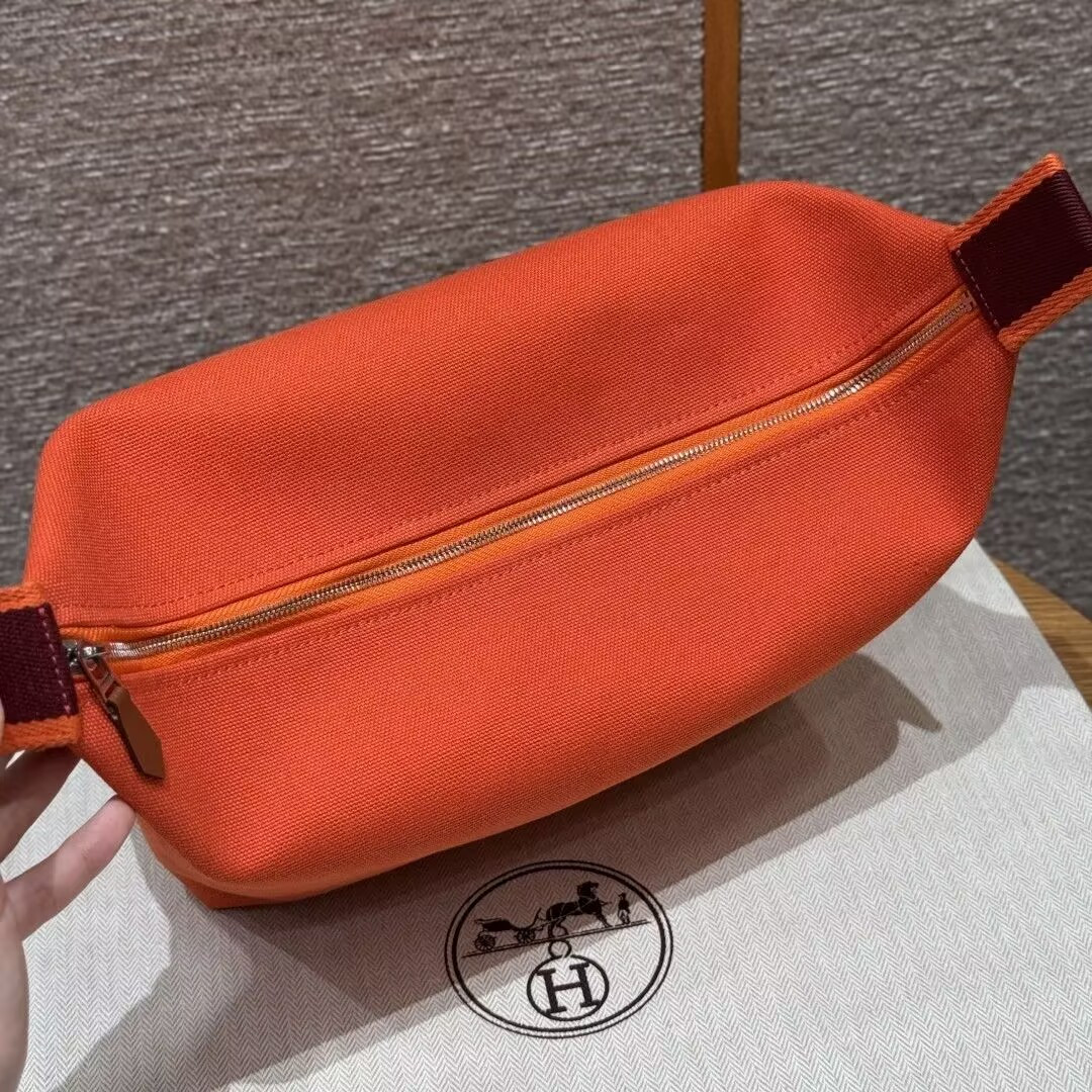 Hermes Canvas Bride-A-Brac Case Toiletry Pouch