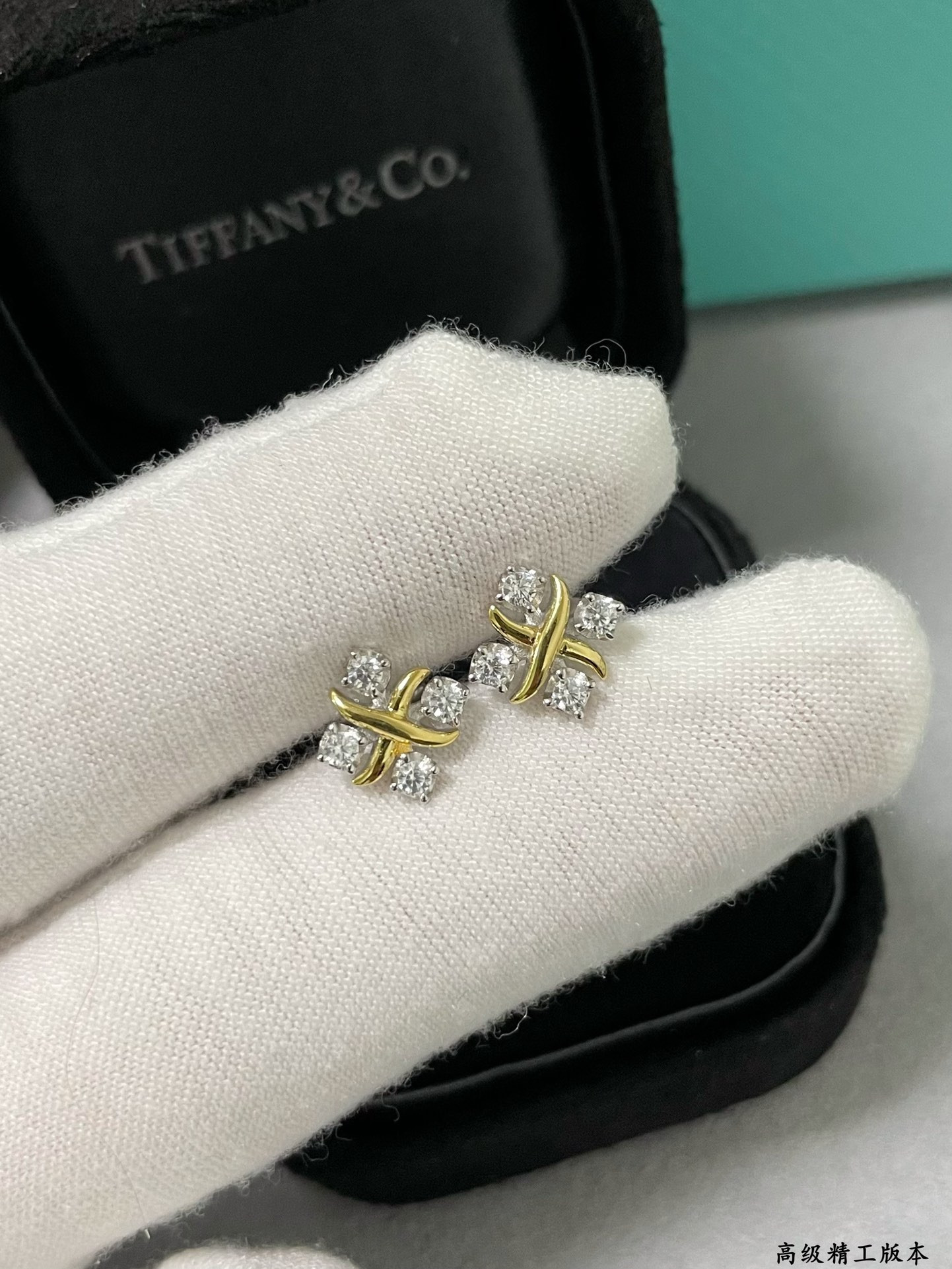 Tiffany & Co. Double Tone Cross Earrings