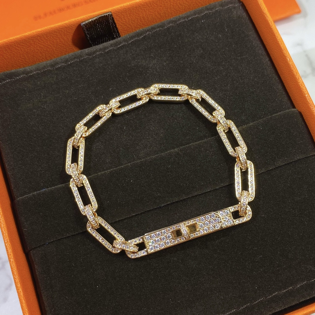 Hermès Fully Diamond-Encrusted Kelly Bracelet