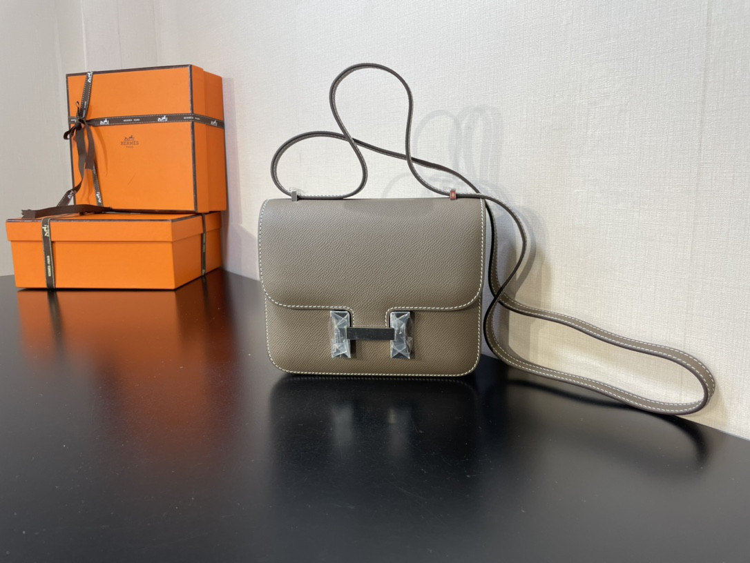 Hermes Constance 24 Epsom leather silver hardware  9.4"x5.9"x3"
