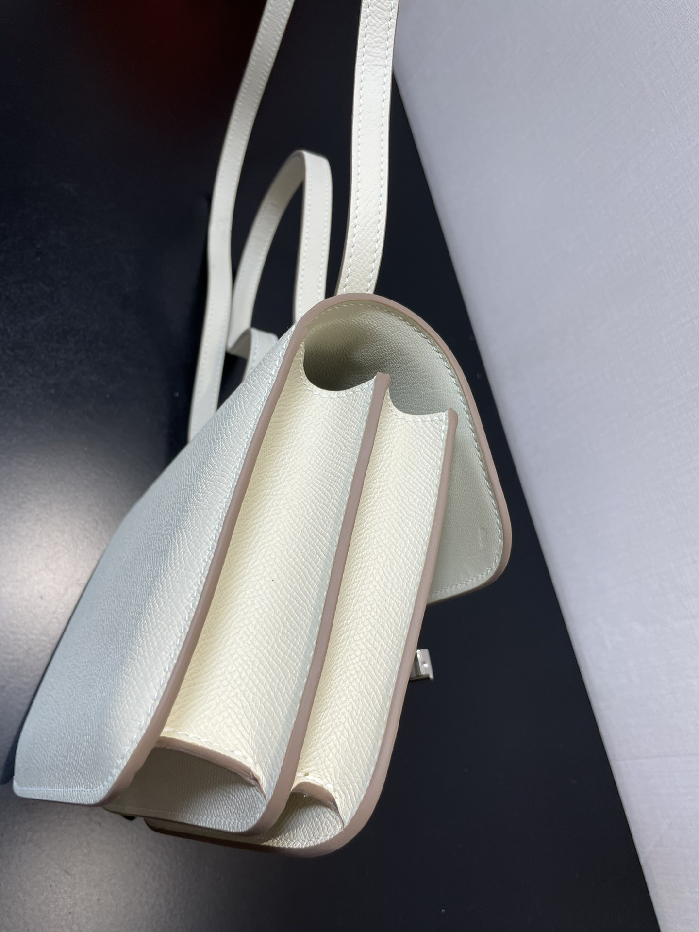 Hermes Constance 24 White Epsom leather silver hardware 9.4"x5.9"x3"