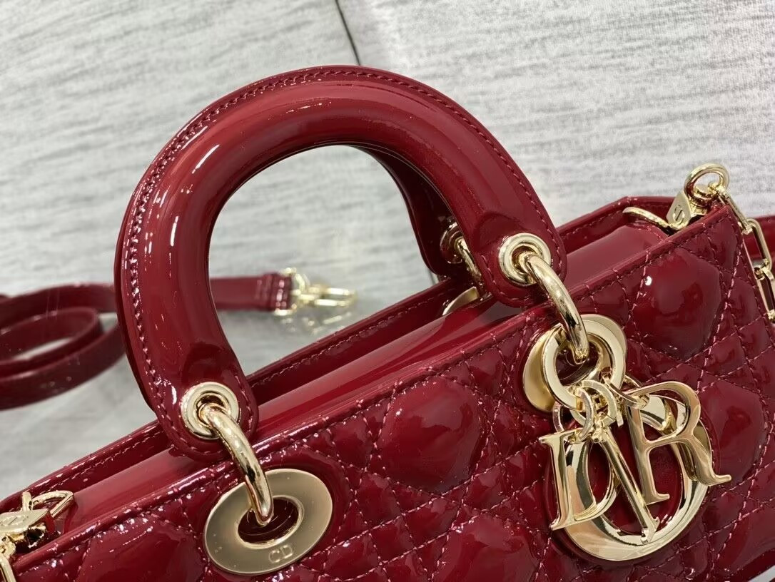 DIOR SMALL LADY D-JOY BAG RED 22x6x12cm