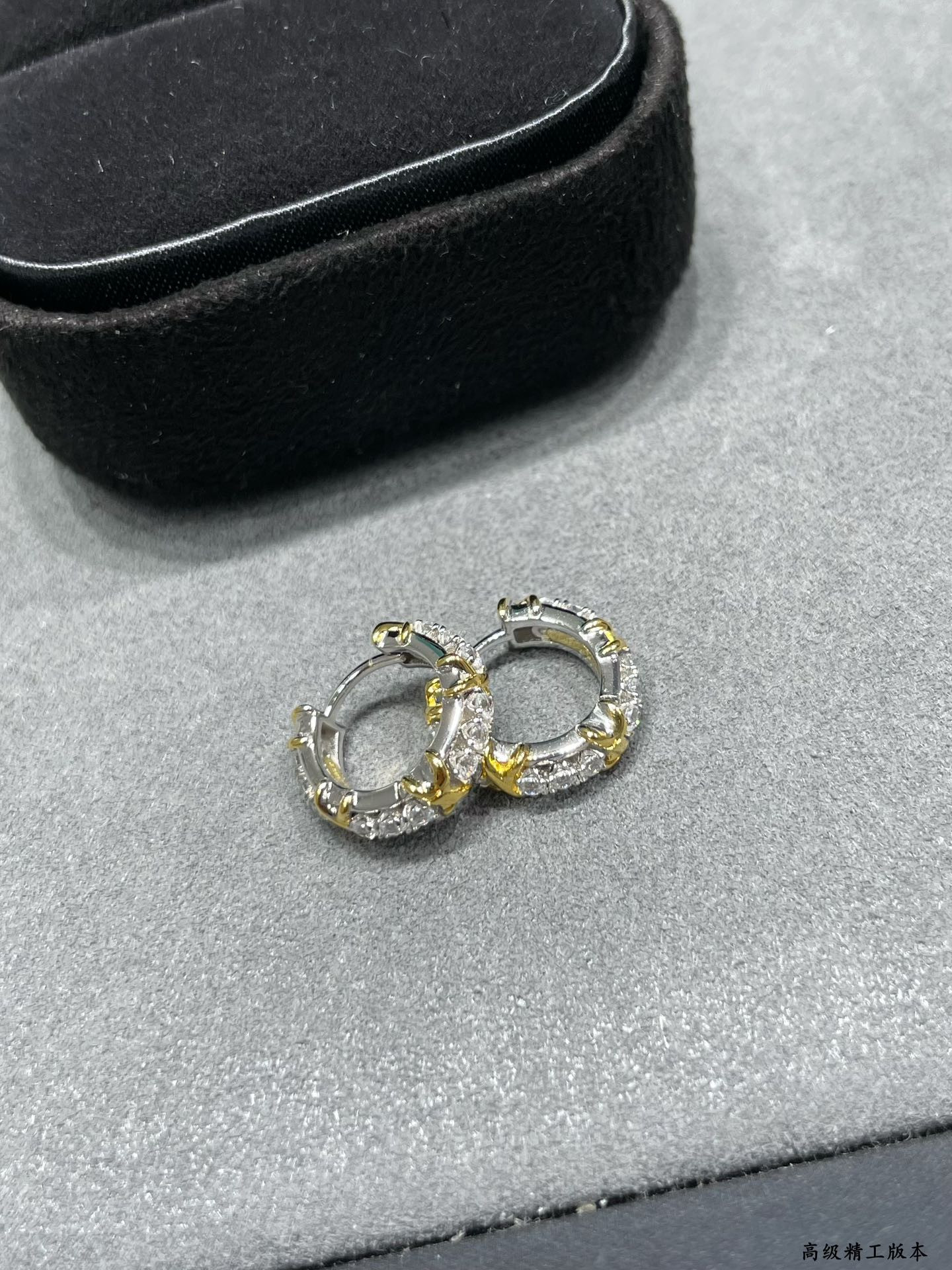 Tiffany & Co. Mini Cross Dual-Tone Hoop Earrings