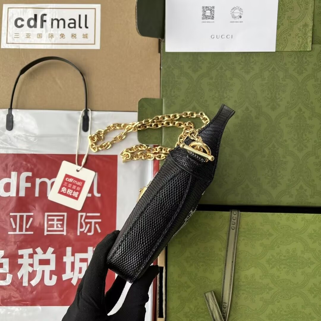 Gucci Jackie 1961 mini lizard shoulder bag 19x13x3cm