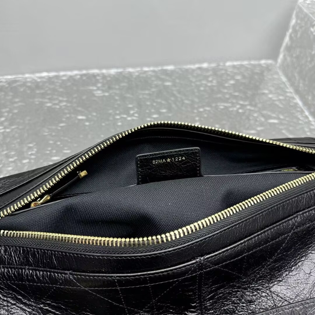 Dior Medium D-Journey Bag in Crinkled Calfskin 33x15x16cm