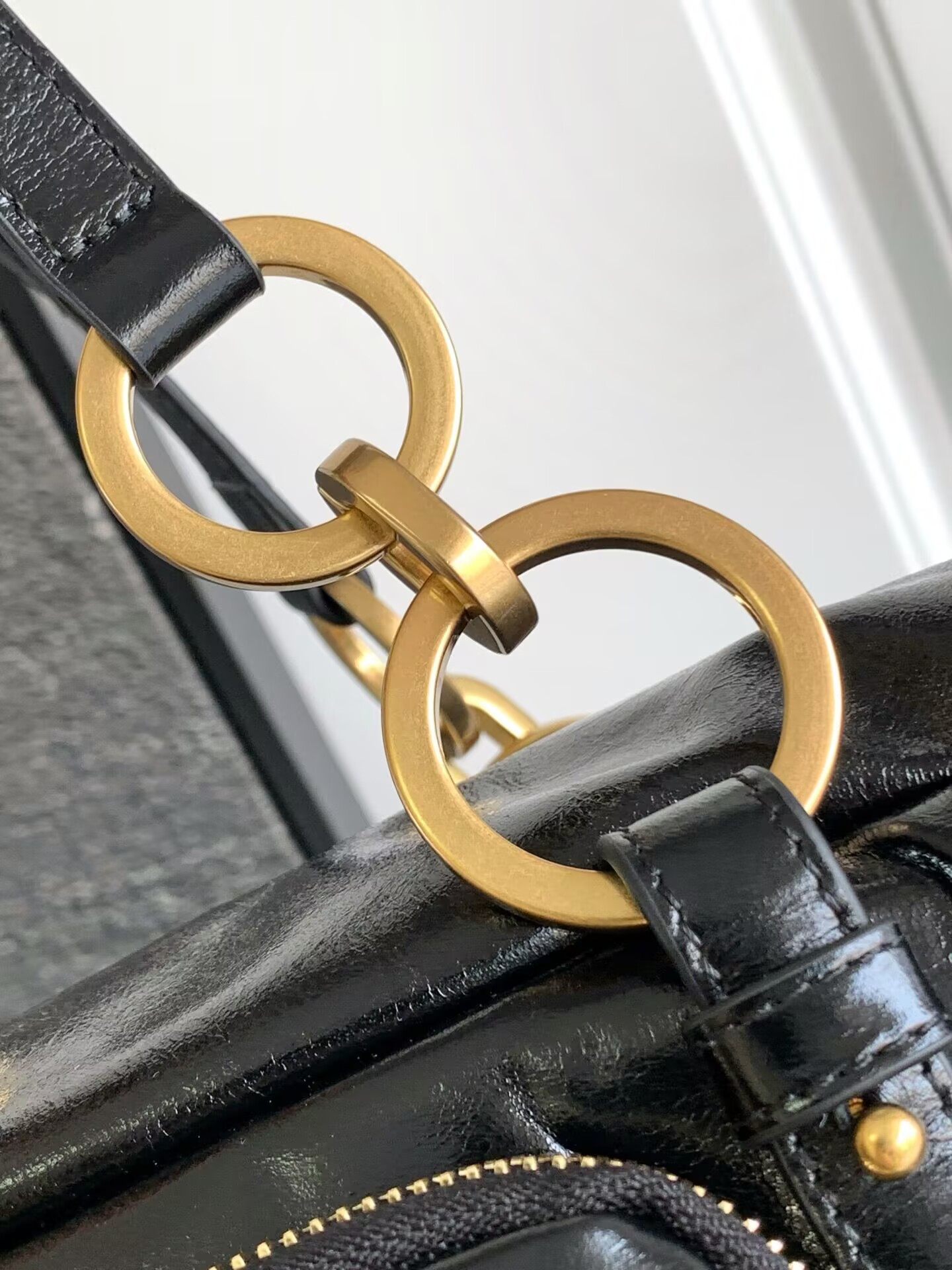 Prada Dangle medium leather top-handle bag 14x30x13.5cm