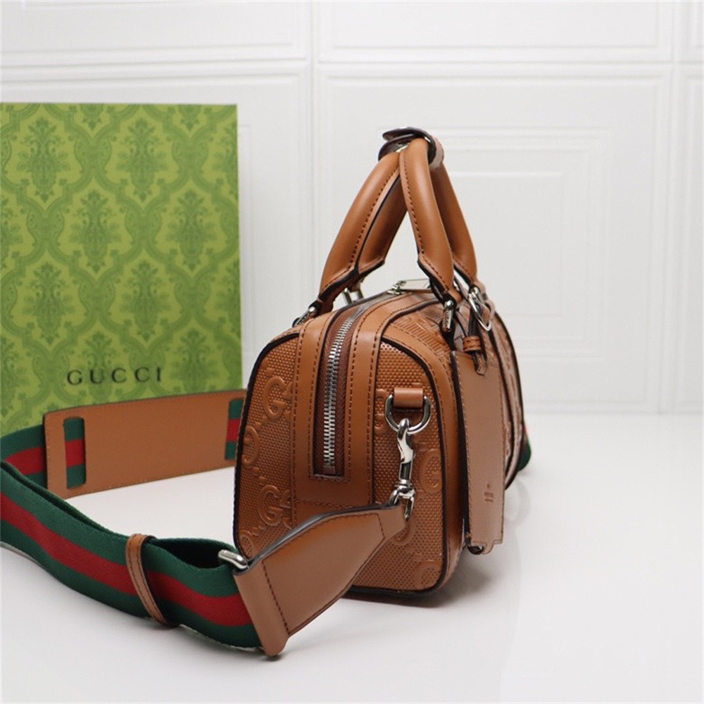 GUCCI JUMBO GG MINI DUFFLE BAG BROWN 8.6"W x 5.9"H x 4.9"D