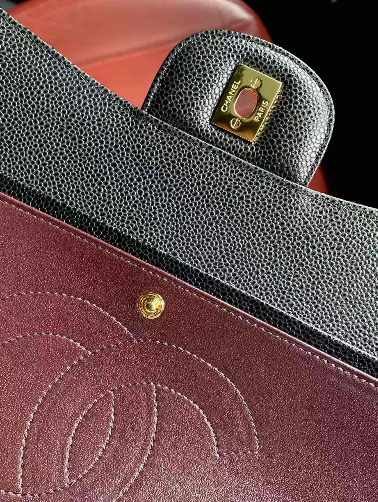 Chanel Classic Flap Jumbo 30cm CF Black Gold 19.5x30x10cm