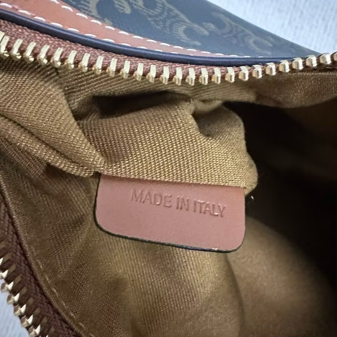 Celine SMALL HELOÏSE BAG IN TRIOMPHE CANVAS AND CALFSKIN 19x22x5cm