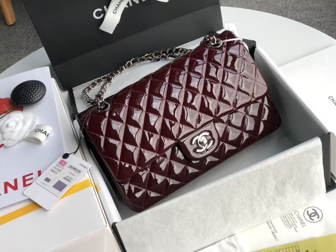 Chanel Classic Flap Bag Burgundy 25cm