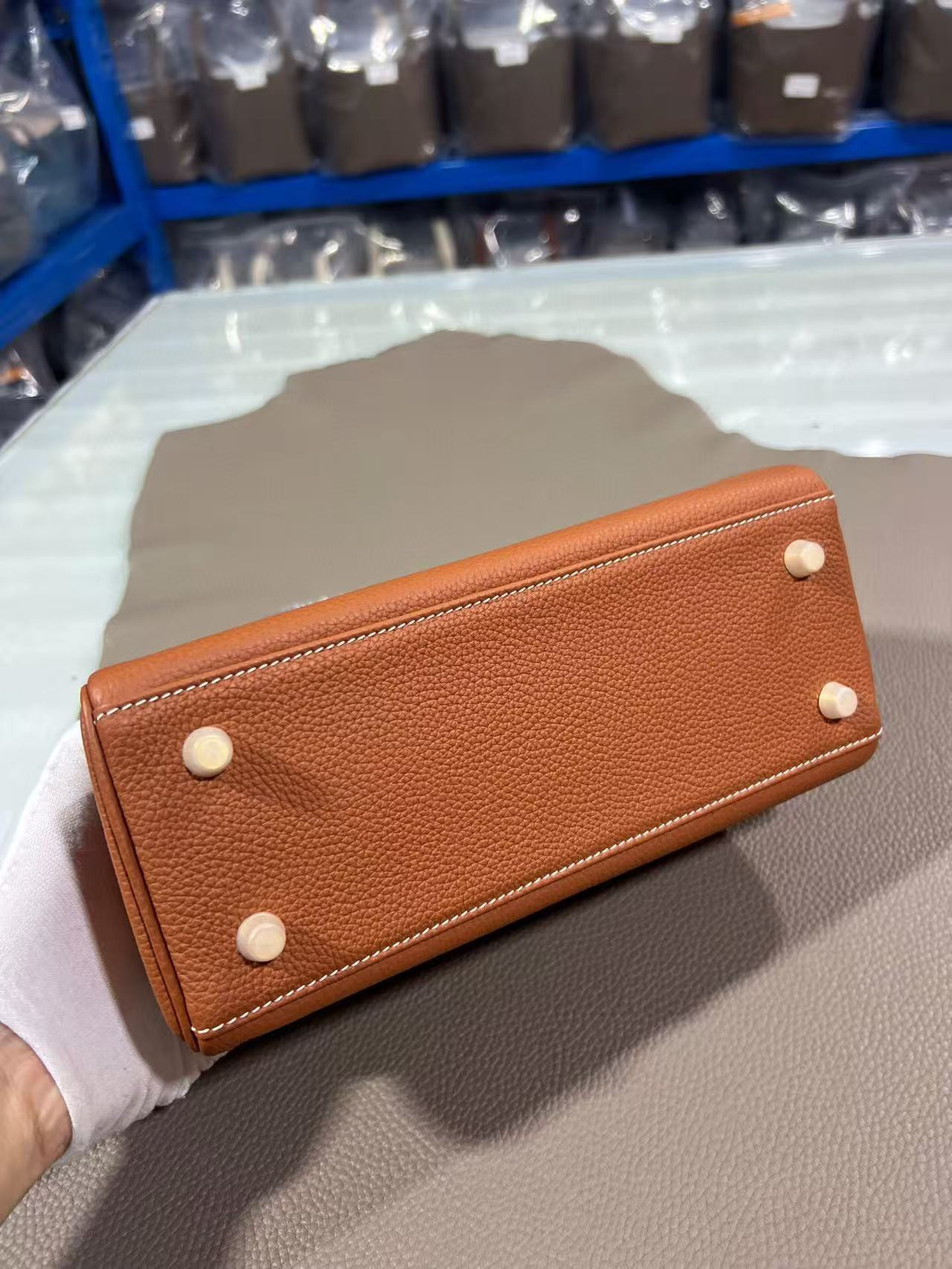 Hermes Togo Kelly Silver-tone Hardware 25