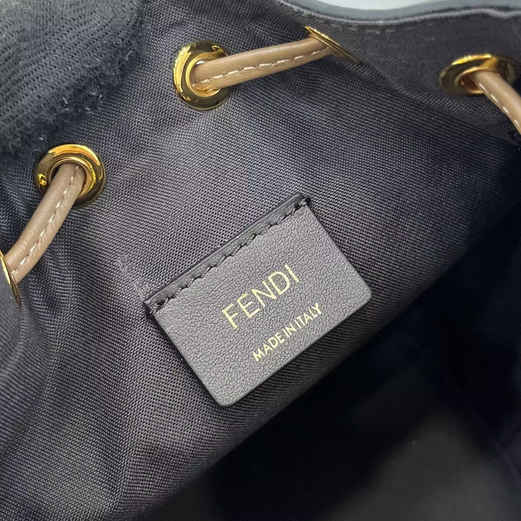 Fendi Mon Tresor Mini Ff Denim Fabric Bucket Bag 18x12x10cm