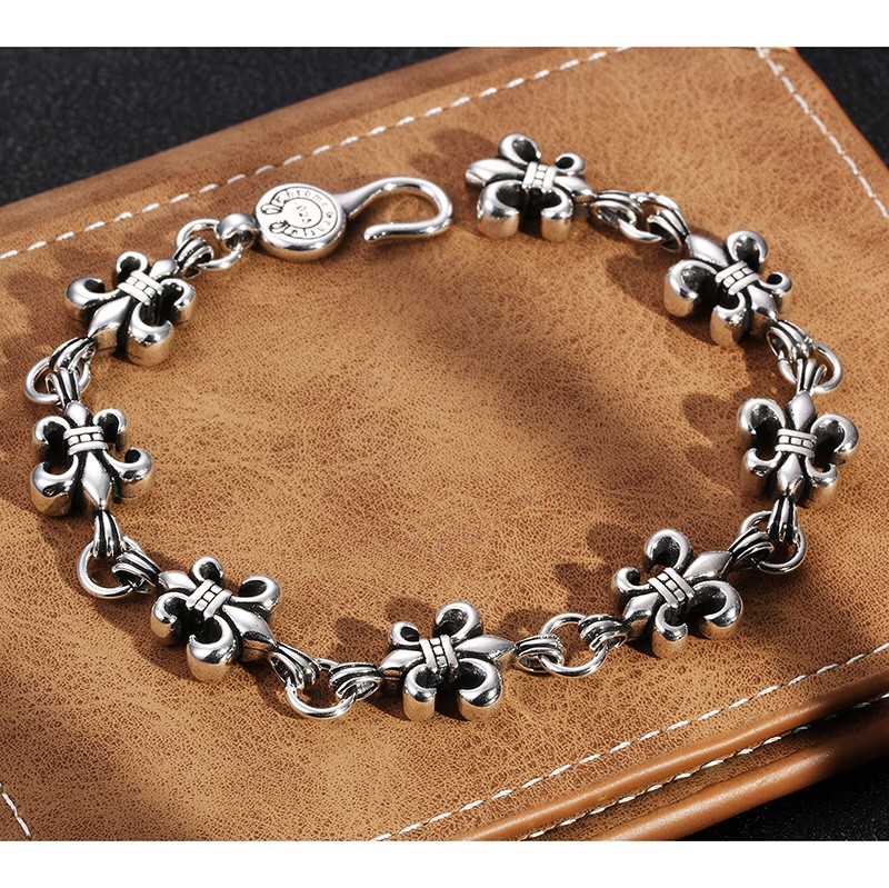 Chrome Hearts Scout Flower Bracelet, Unisex Material: 925 Sterling Silver