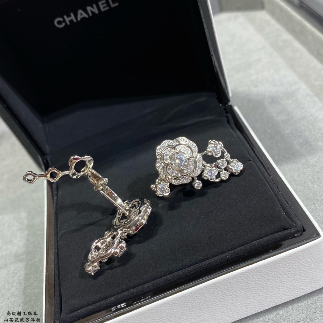 Chanel Camellia Tassel Earrings