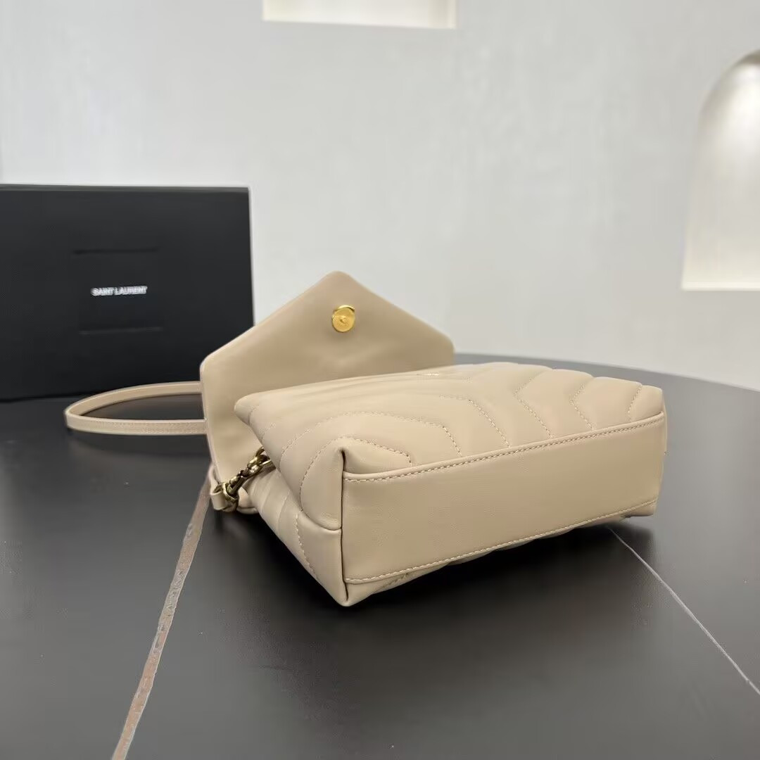 YSL TOY LOULOU IN QUILTED LEATHER  7.9 X 5.5 X 3 INCHES