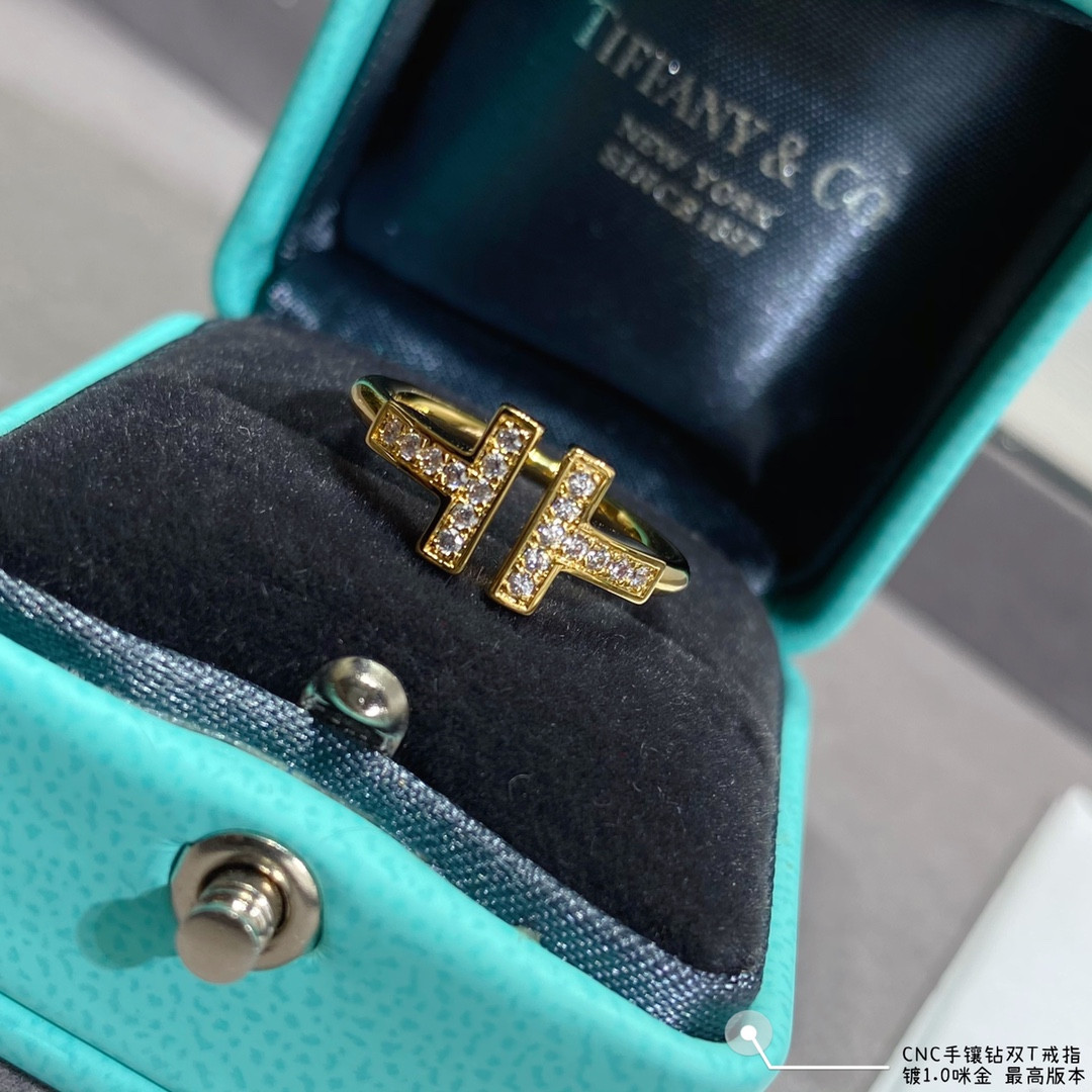 Tiffany & Co. Double T Diamond-Banded Ring