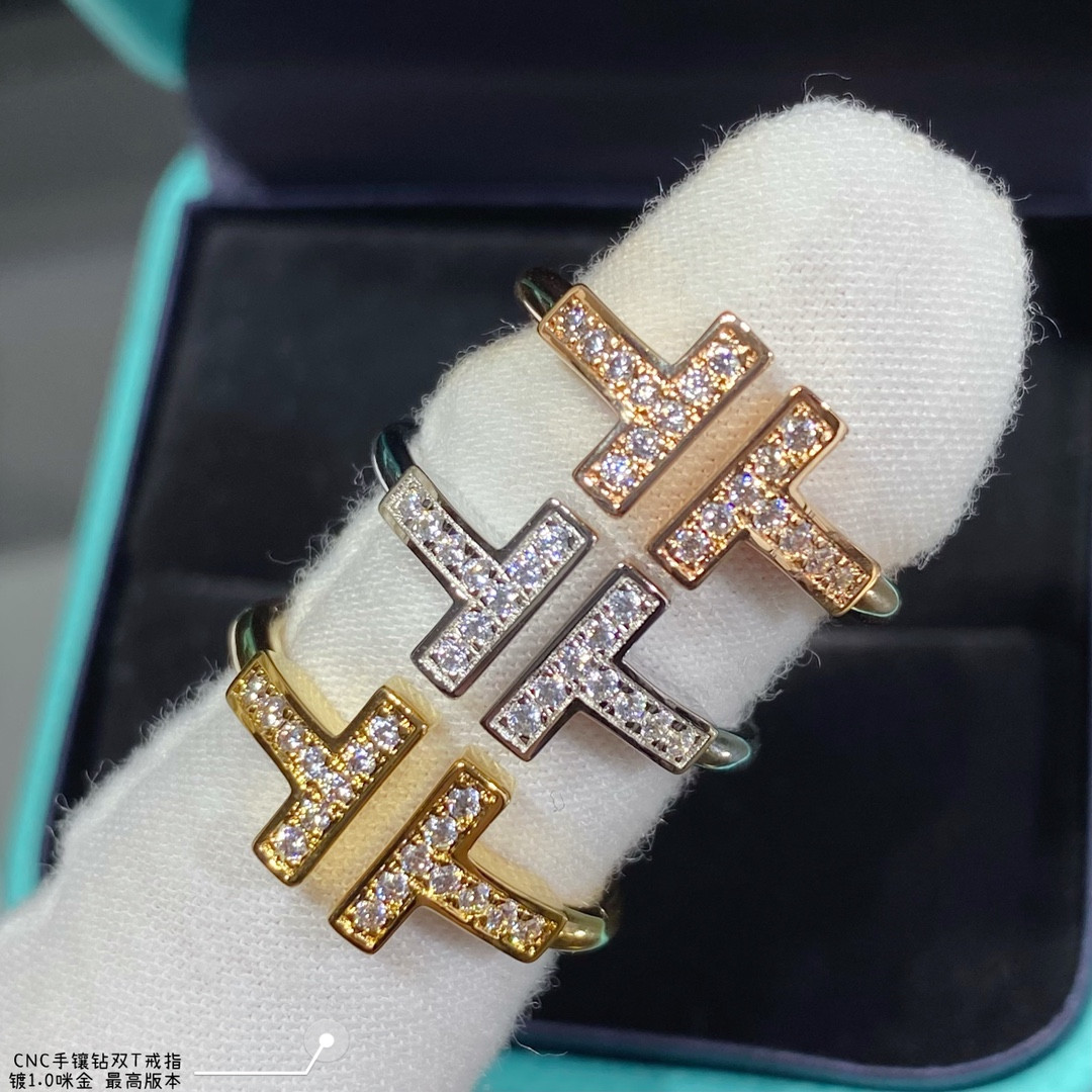 Tiffany & Co. Double T Diamond-Banded Ring