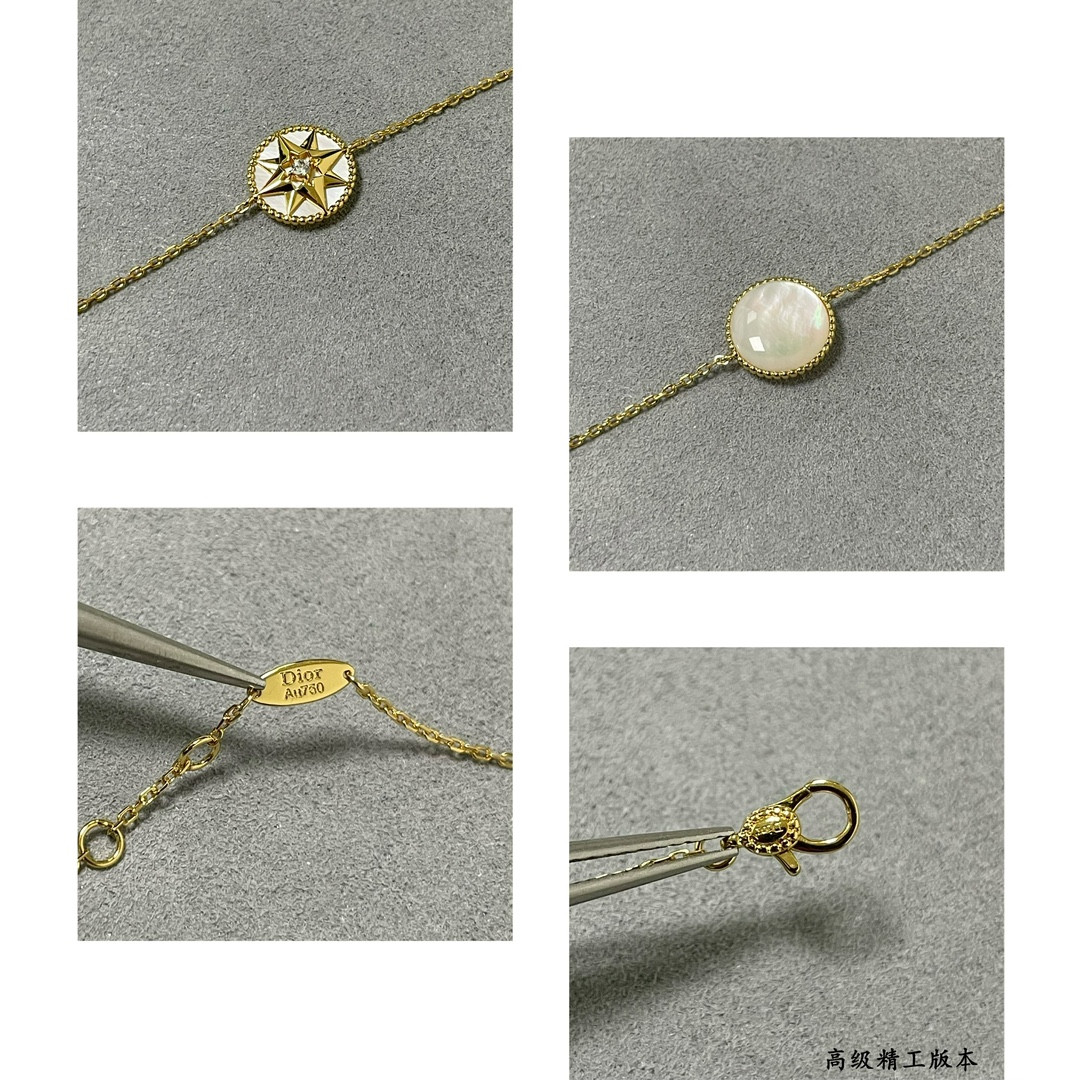 Dior High-grade white mother-of-pearl compass Bracelet