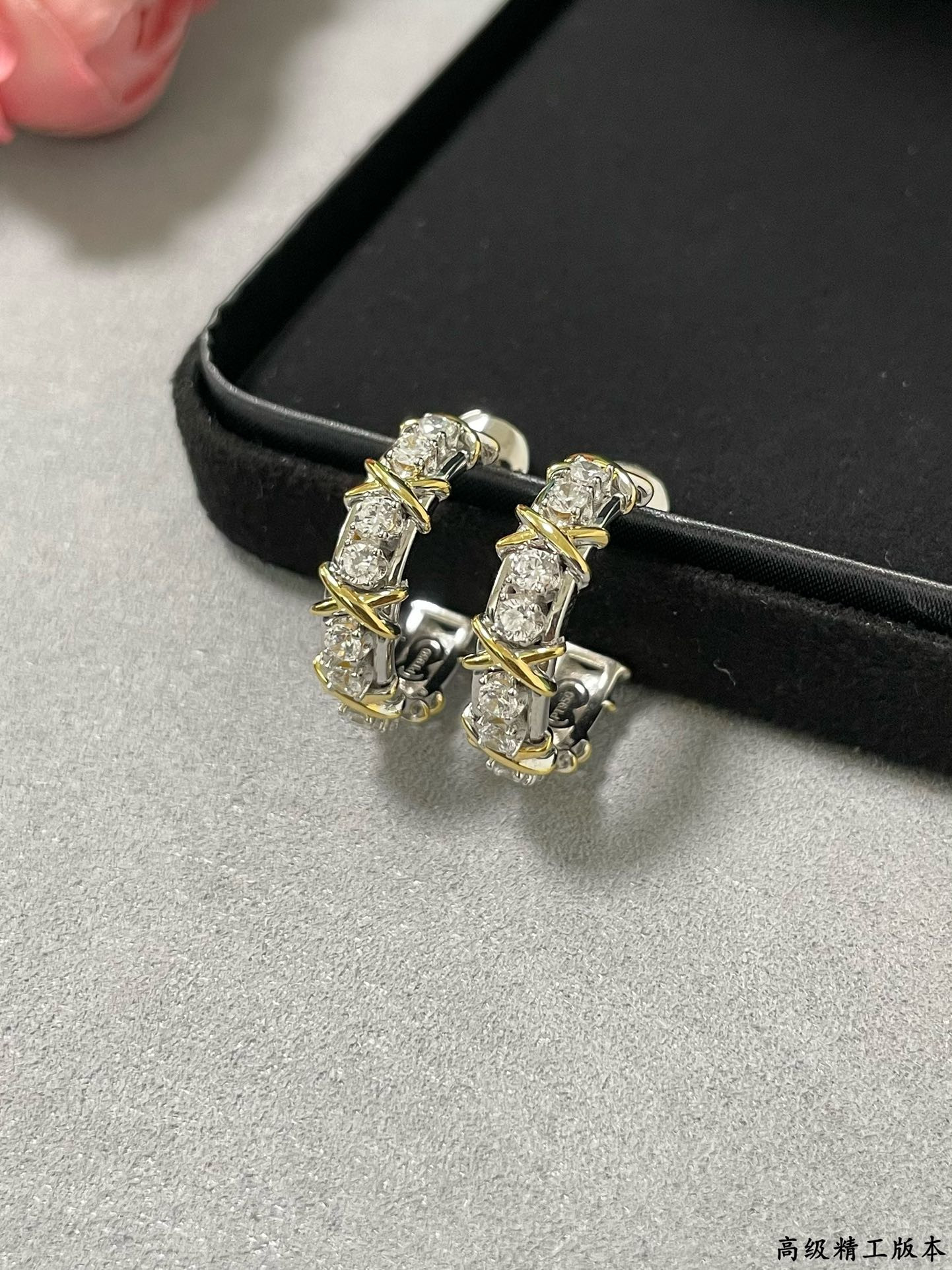 Tiffany & Co. Double Tone Cross Earrings