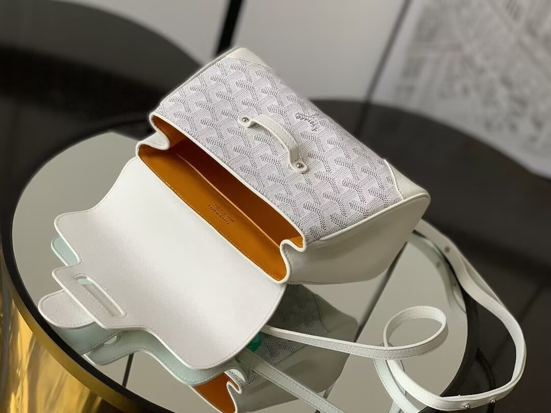 Goyard White Mini Goyardine Saigon Souple 15x20x7cm