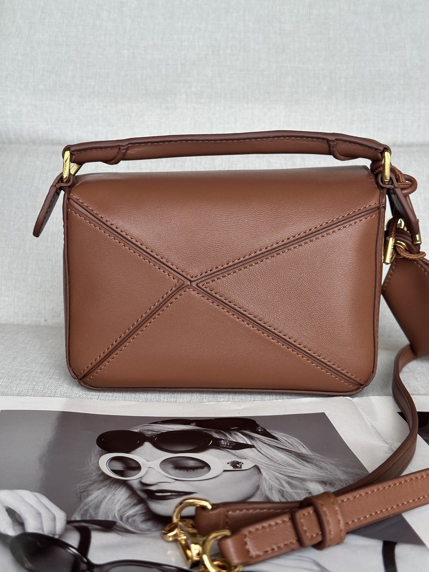 Loewe Mini Featherlight Puzzle Bag Nappa Lambskin 18x12.5x8cm