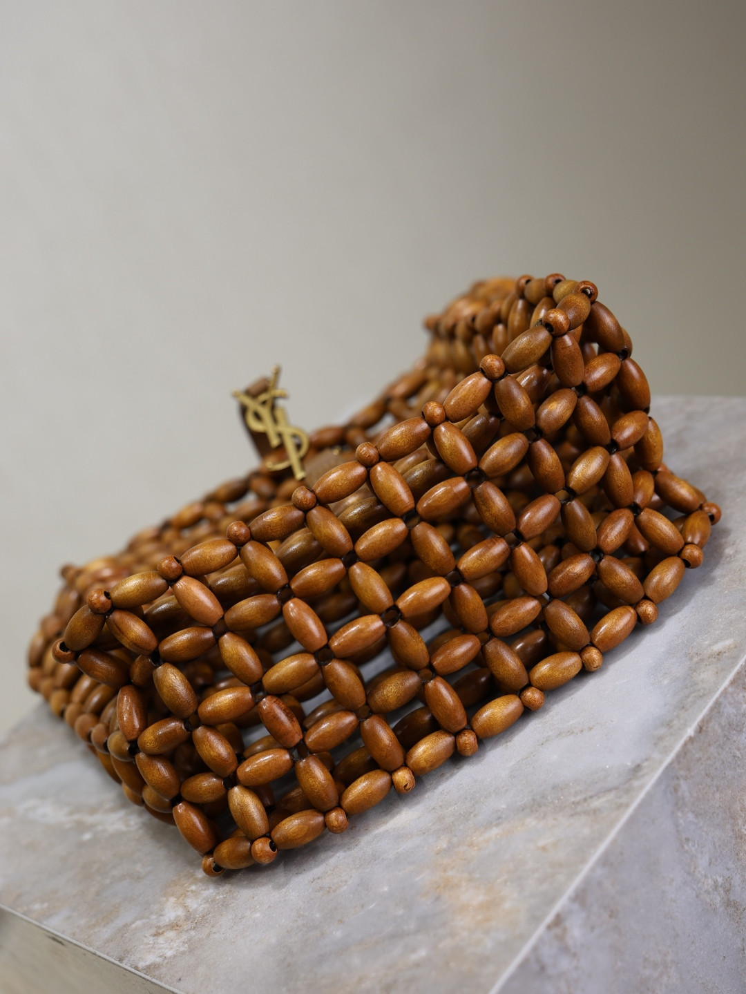 YSL LE 5 à 7 wood beads 23x22x8.5cm