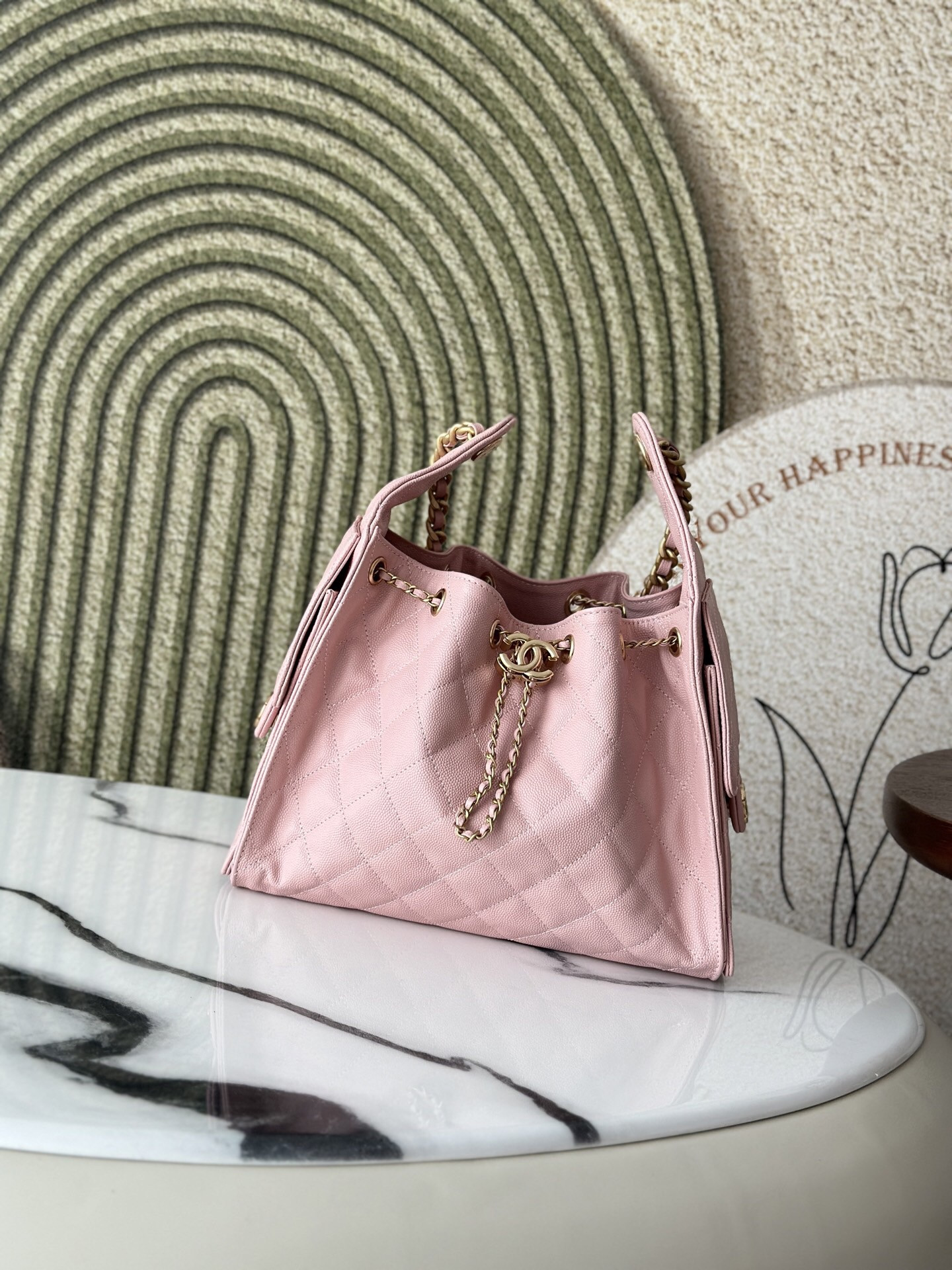 CHANEL 25 small Bucket Hobo handbag AS5293 30x26x14cm