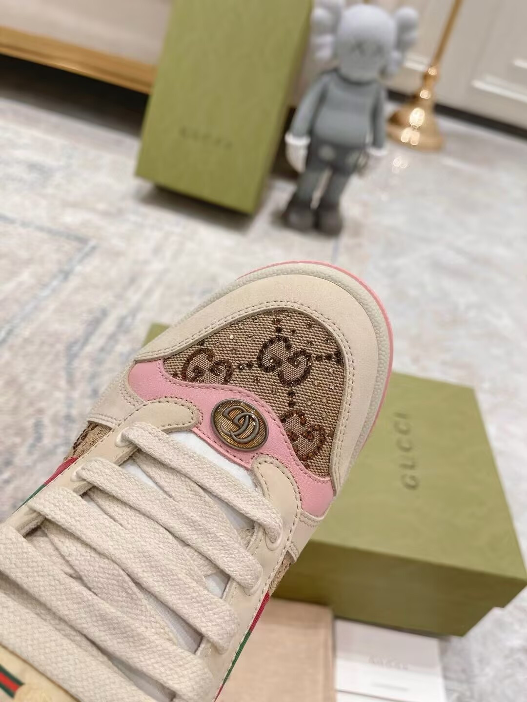UA Gucci Wmns GG Screener GG Canvas Beige Pink