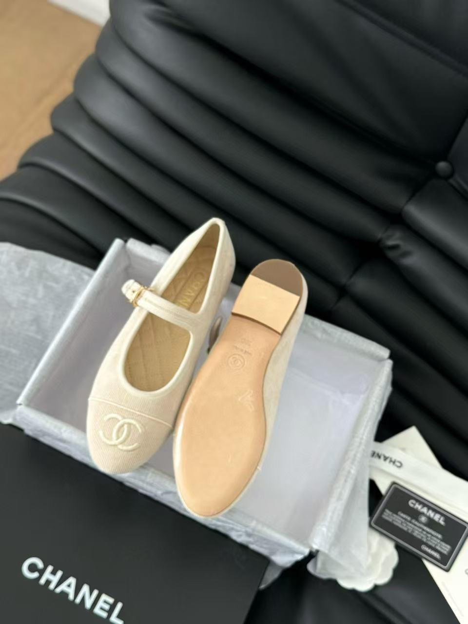 UA CHANEL MARY JANES Cotton & Silk