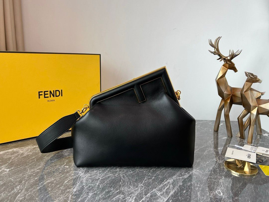 Fendi First Medium Black leather bag