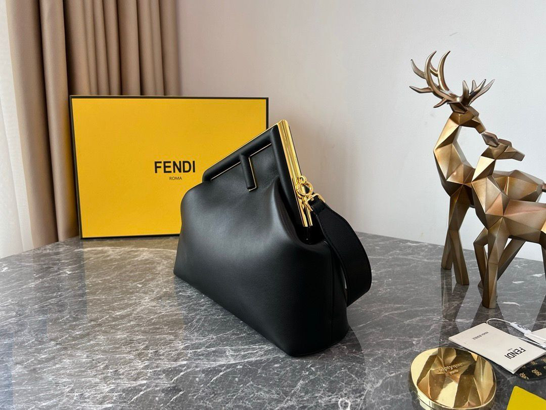 Fendi First Medium Black leather bag