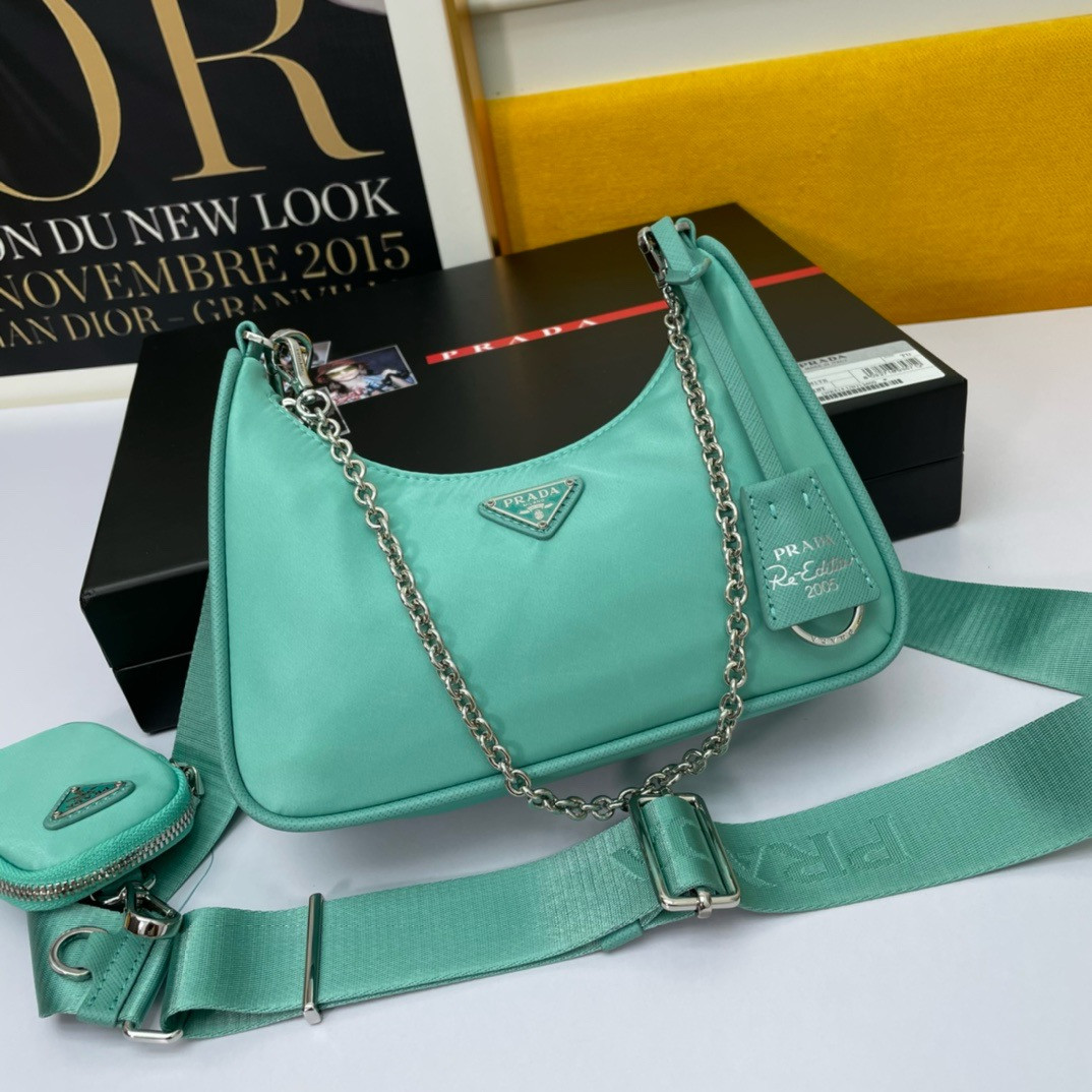 Prada Re-Edition 2005 Re-Nylon bag dark green