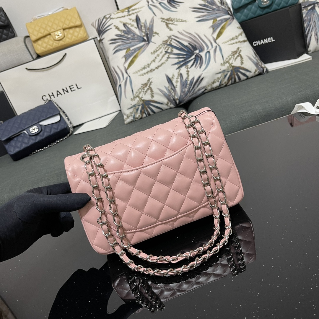 CHANEL SMALL CLASSIC HANDBAG Lambskin Pink 5.7 × 9 × 2.3 in