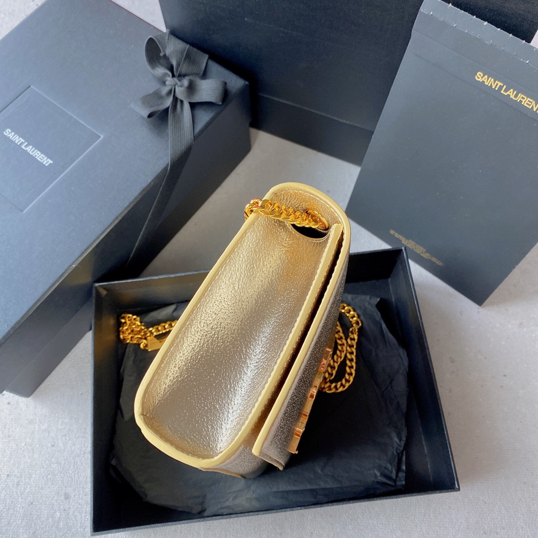 YSL KATE SMALL IN METALLIC LEATHER 20x12x5cm