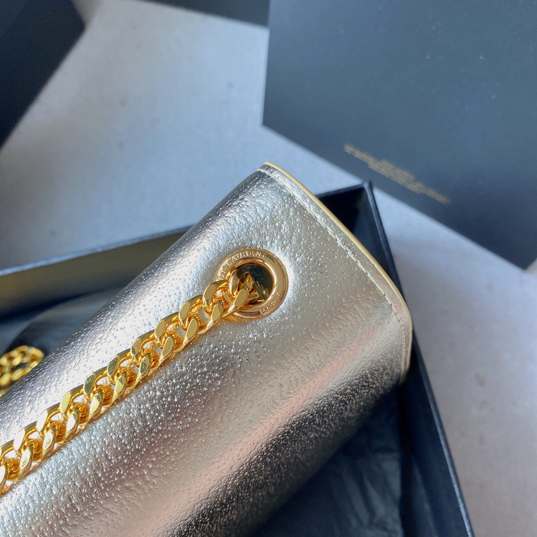 YSL KATE SMALL IN METALLIC LEATHER 20x12x5cm