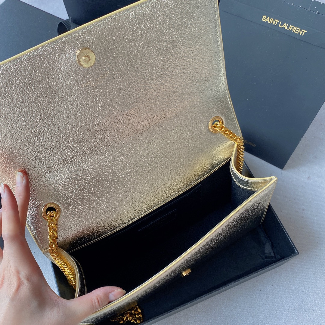 YSL KATE SMALL IN METALLIC LEATHER 20x12x5cm