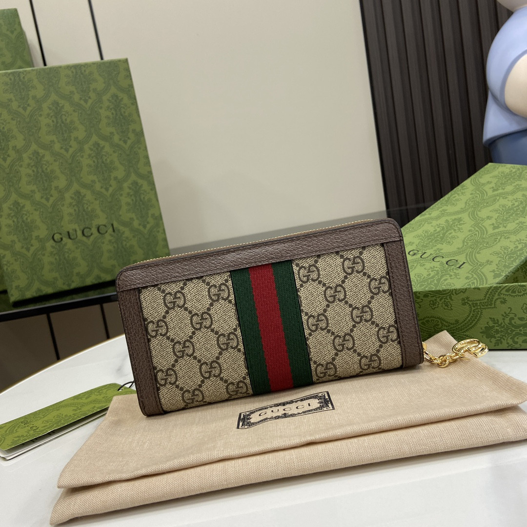 GUCCI OPHIDIAZIP AROUND WALLET 19.5x11x3cm
