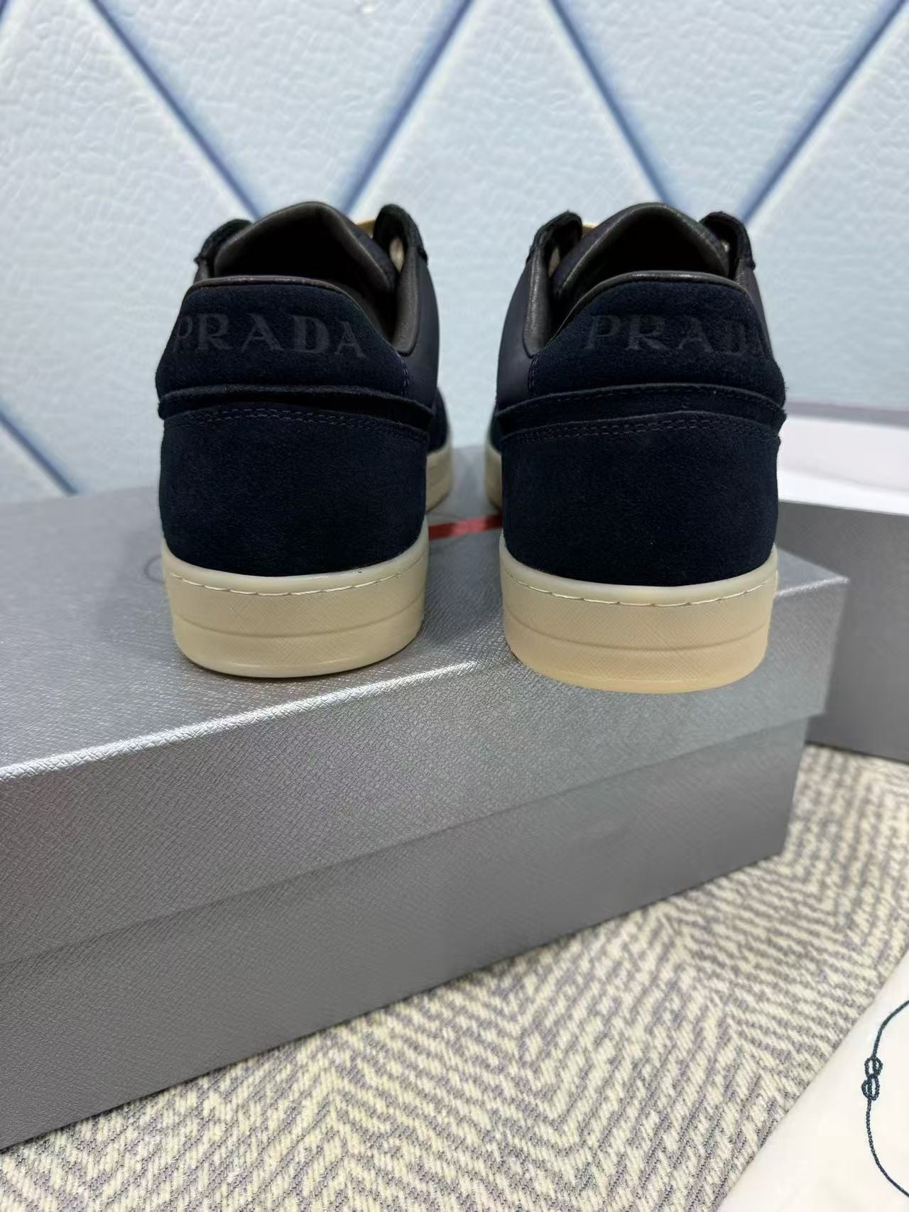UA Prada Downtown Re-Nylon and suede sneakers