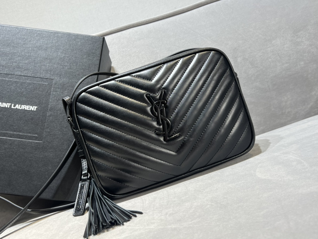 YSL LOU Camera bag in quilted leather